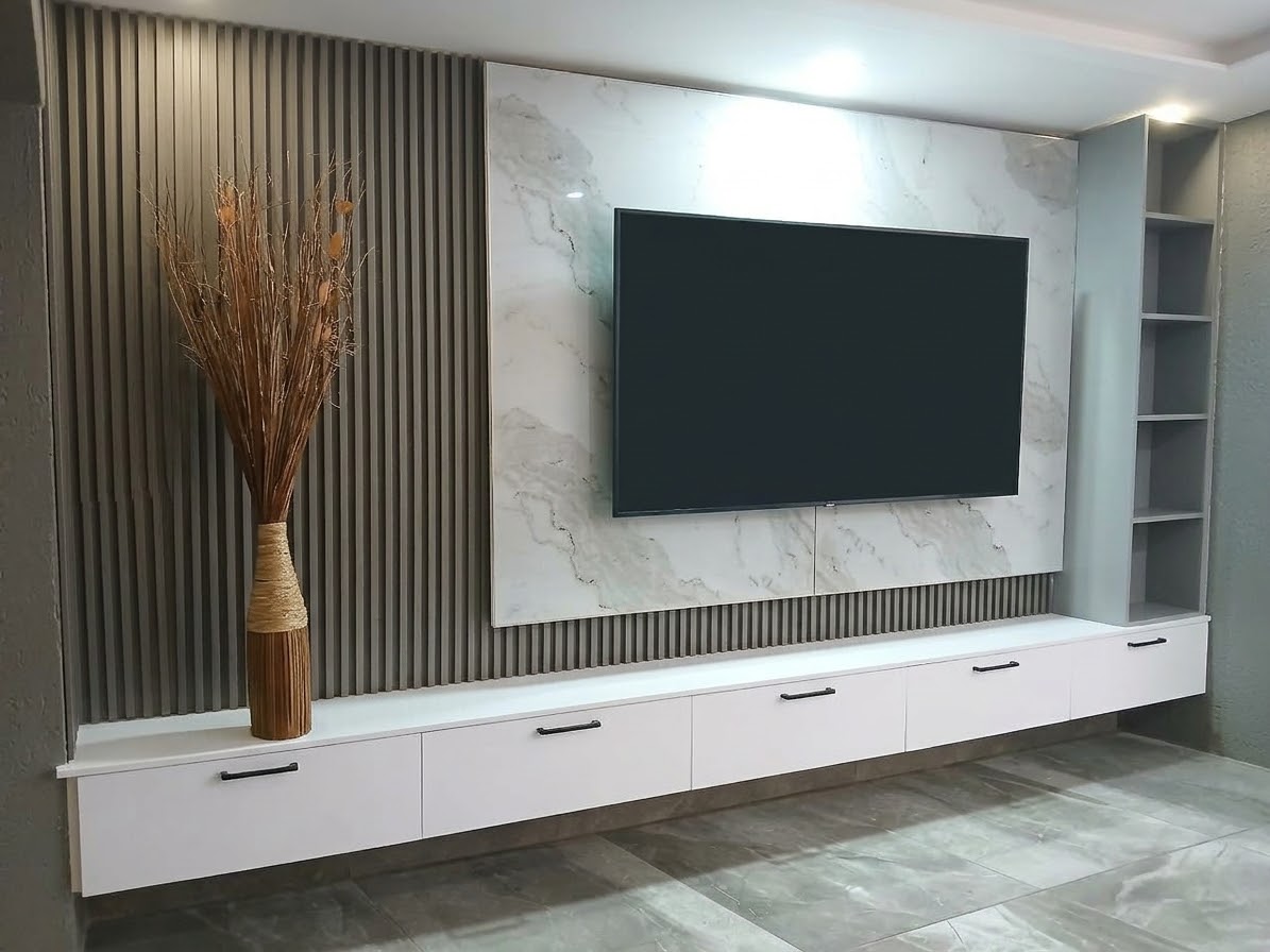 White Floating TV Stand