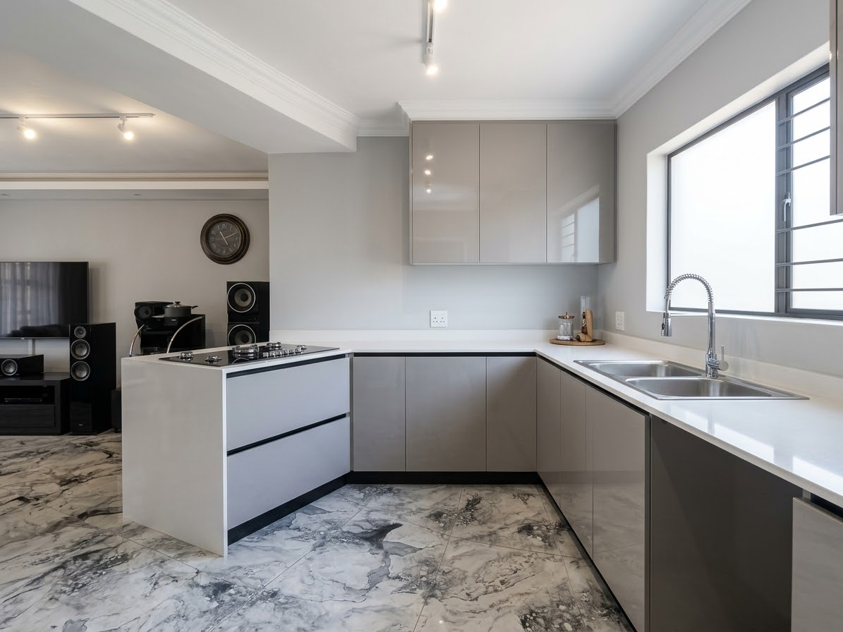 A bespoke charcoal and oak kitchen by DONE DEAL Joinery